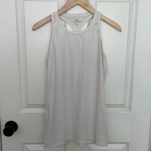 Athleta high neck long racerback white tank
